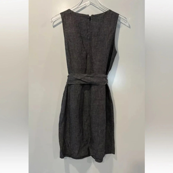 Banana Republic Gray Linen Sleeveless Belted Dress Career Women‎ Size 10 (1593) - Picture 2 of 6
